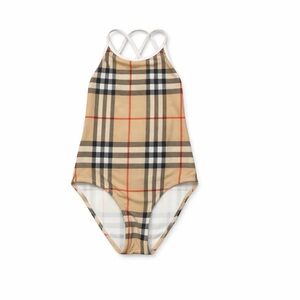 Burberry Tan Plaid Kids Swim One Piece